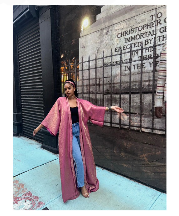 Elegant Pink Kimono - Matching Head Band