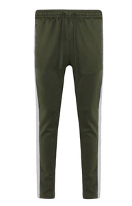 Striped Track Pants - Olive