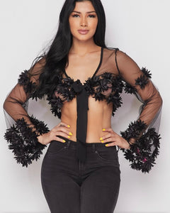 Let Me Remind You - Flower Mesh Top